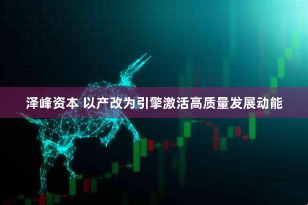 泽峰资本 以产改为引擎激活高质量发展动能