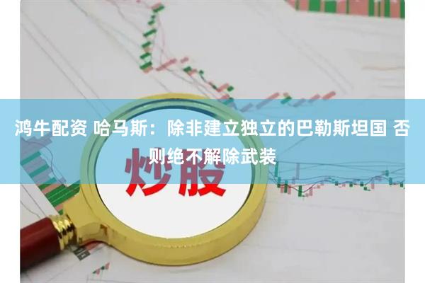 鸿牛配资 哈马斯：除非建立独立的巴勒斯坦国 否则绝不解除武装