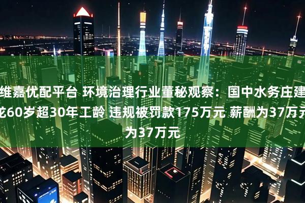 维嘉优配平台 环境治理行业董秘观察：国中水务庄建龙60岁超30年工龄 违规被罚款175万元 薪酬为37万元