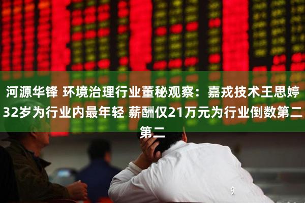河源华锋 环境治理行业董秘观察：嘉戎技术王思婷32岁为行业内最年轻 薪酬仅21万元为行业倒数第二