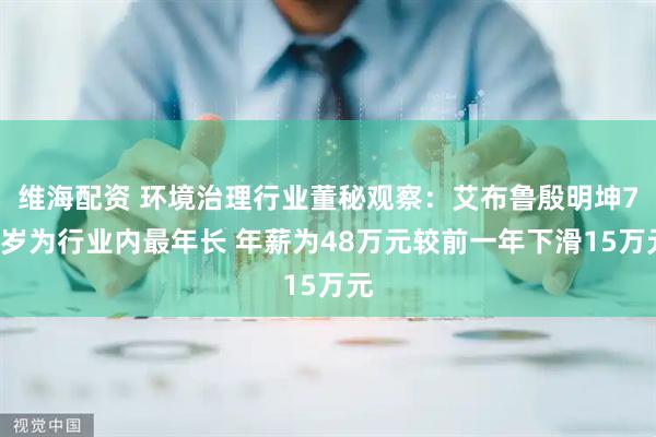 维海配资 环境治理行业董秘观察：艾布鲁殷明坤75岁为行业内最年长 年薪为48万元较前一年下滑15万元